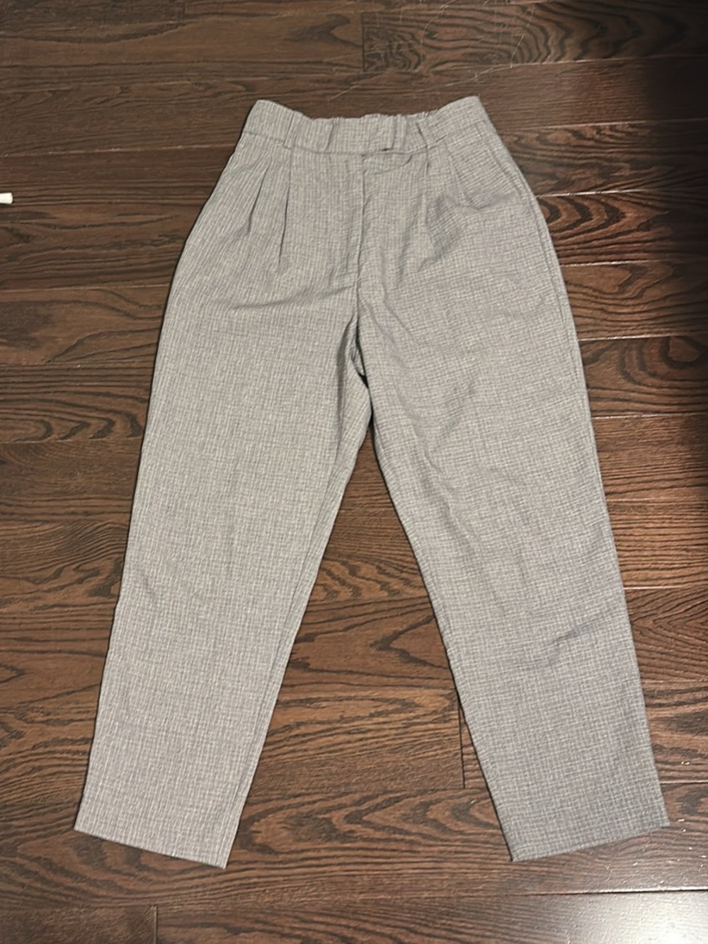 Dynamite Light Gray Pleated High-Waist Trousers